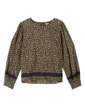 Blouse à manches ballon référence CATHERINE Emile et Ida, 70% coton, 30% soie, made in India