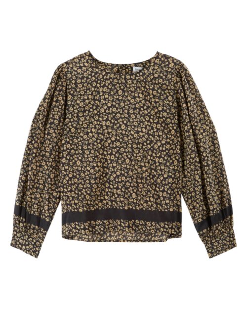 Blouse à manches ballon référence CATHERINE Emile et Ida, 70% coton, 30% soie, made in India