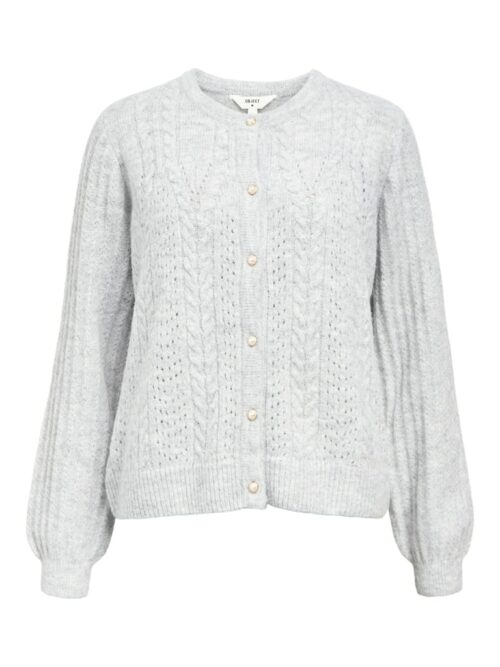 OBJECT OBJFLORA Cardigan Light Grey Melange – Image 2