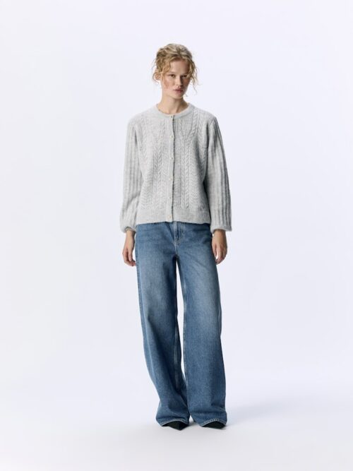 OBJECT OBJFLORA Cardigan Light Grey Melange