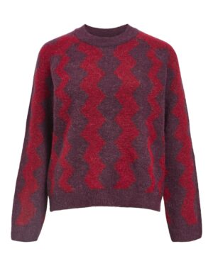 OBJECT OBJDIANA Pull Col Rond Mauve Wine