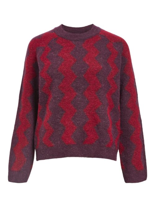 OBJECT OBJDIANA Pull Col Rond Mauve Wine