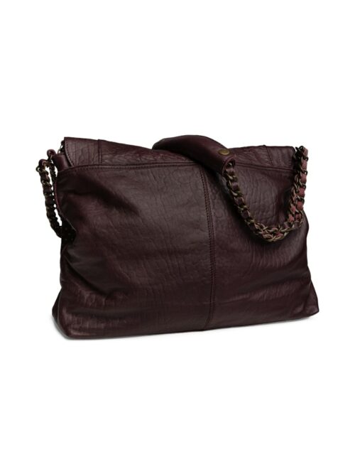 PIECES PCFELIZIA Grand Sac Cuir Tawny Port Bubble Foncé – Image 2