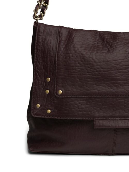 PIECES PCFELIZIA Grand Sac Cuir Tawny Port Bubble Foncé – Image 3