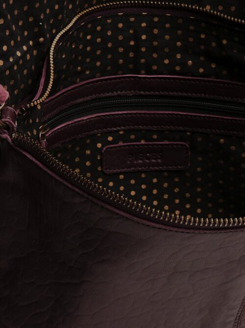 PIECES PCFELIZIA Grand Sac Cuir Tawny Port Bubble Foncé – Image 4