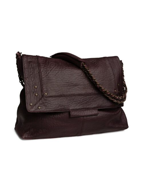 PIECES PCFELIZIA Grand Sac Cuir Tawny Port Bubble Foncé