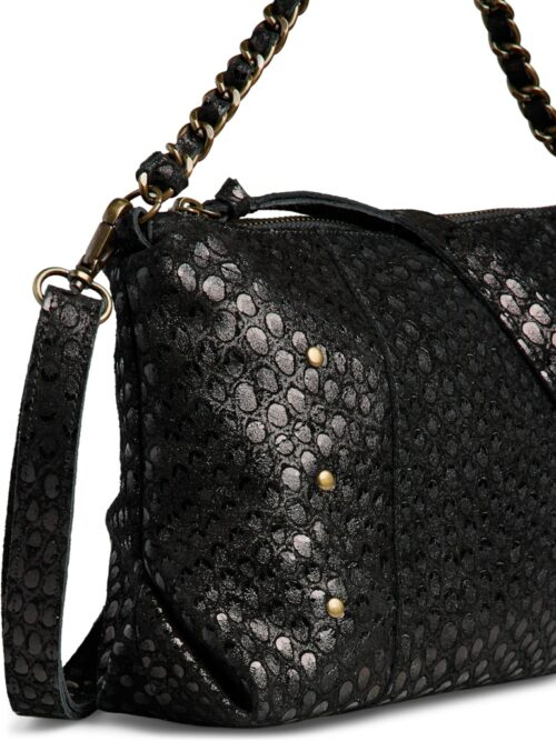 PIECES PCJOANNA Sac Cuir Black Peacock Chaîne – Image 3