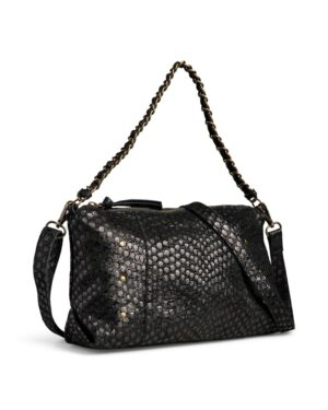 PIECES PCJOANNA Sac Cuir Black Peacock Chaîne