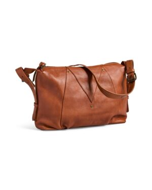PIECES PCJOANNA Sac Cuir Whiskey Brown