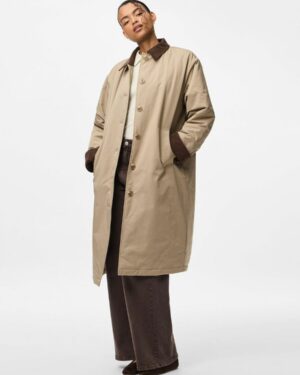 PIECES PCJORMA Veste Velours Greige Hot Fudge