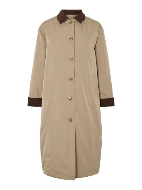 PIECES PCJORMA Veste Velours Greige Hot Fudge