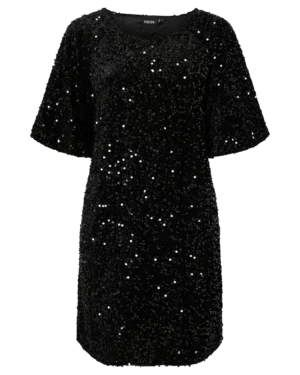 PIECES PCKAM Robe Courte Sequins Black