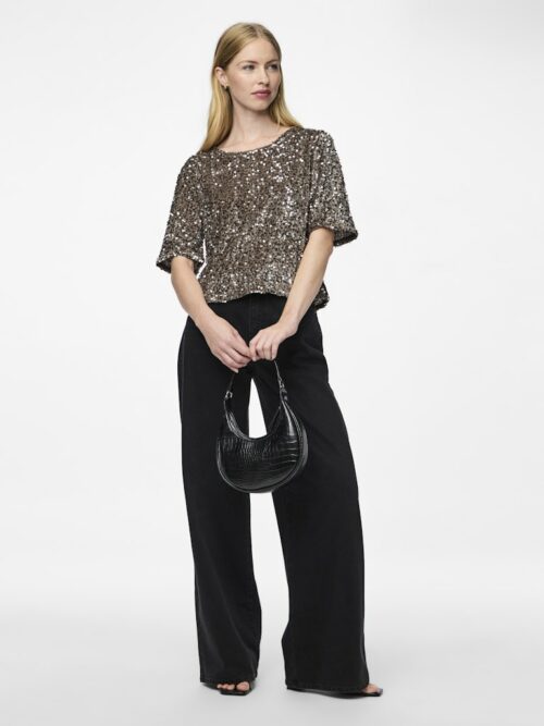 PIECES PCKAM Top Sequins Morel Silver – Image 4