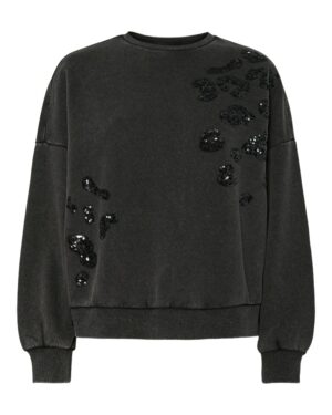 PIECES PCMIE Sweat Sequins Black