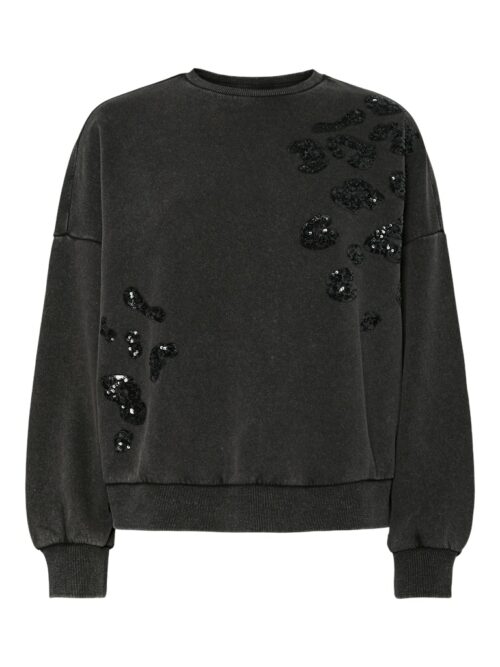 PIECES PCMIE Sweat Sequins Black