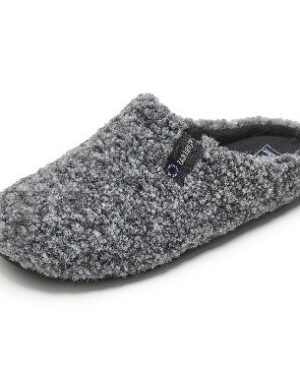 Chaussons Pour Homme.Noir Chiné.Bouclette.Semelle en gomme.Fabriqué en Espagne.VERBENAS-EAGLE-BORREGO-WASH-CHAUSSON-HOMME-NOIR Marque Verbenas. Fabriqués en Espagne