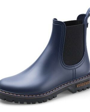Bottines de pluie en caoutchouc bleu pour femme Marque Verbenas.Imperméable.Semelle épaisse et crantée en gomme.Tige en tissus.Boots.VERBENAS-GAUDI-COUNTRYSIDE-BOTTINES-MARINE Fabriquées en Espagne