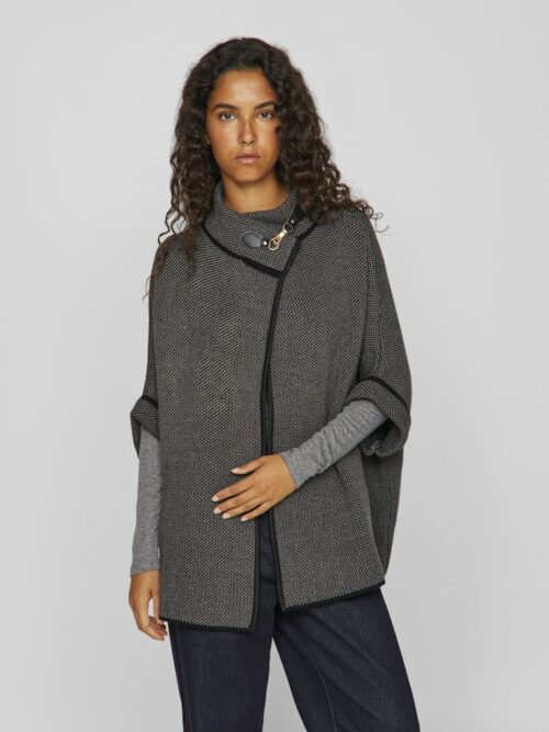 VILA VICEMRE Poncho Dark Natural Melange