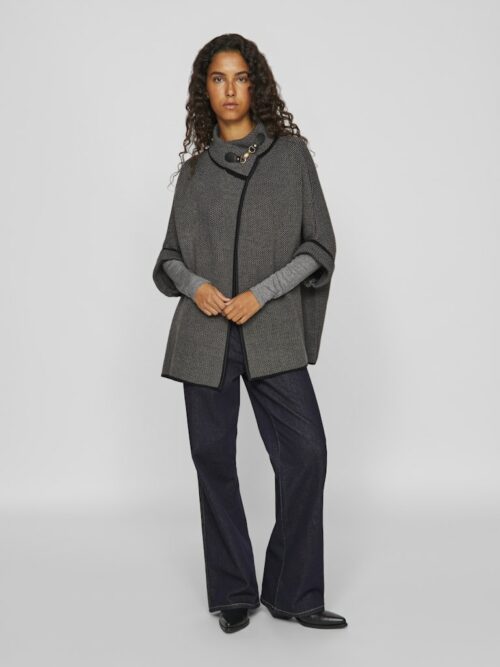 VILA VICEMRE Poncho Dark Natural Melange – Image 4