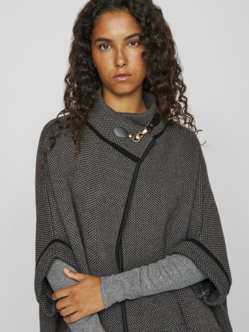 VILA VICEMRE Poncho Dark Natural Melange – Image 2