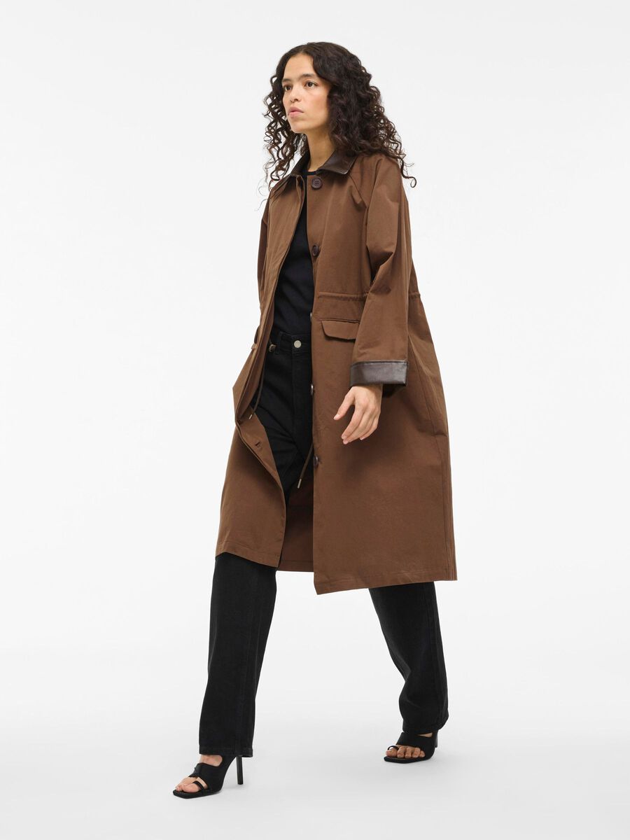 VILA VIHELLA Manteau Long Coffee Bean – Image 2