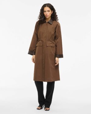 VILA VIHELLA Manteau Long Coffee Bean