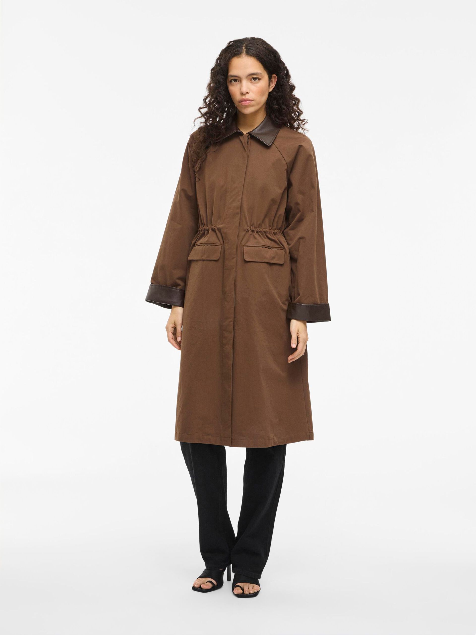 VILA VIHELLA Manteau Long Coffee Bean