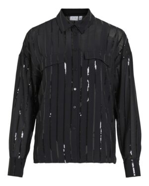 VILA VILOVANA Chemise Sequins Black Beauty