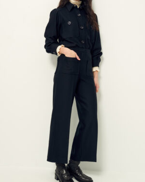 total look Pantalon droit, Viscose , Elasthanne pantalon alberwool sessun black noir