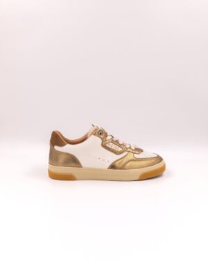 0-105 HAZEL Baskets pour femme Mountain. Cuir lisse et suède. Lacets écrus et semelle en gomme. Look sport-chic et détails dorés .