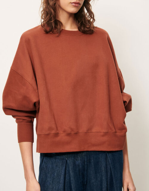 Sweat oversize en coton orange/marron pour femme Sessùn. Sweat ISI Vienna Sessùn.