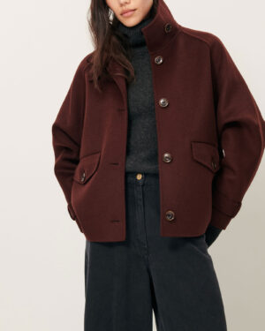 Manteau court en laine. 80% Laine, 20% Polyamide recyclé certifié GRS. Référence VALLEY NEVADO Espresso Sessùn