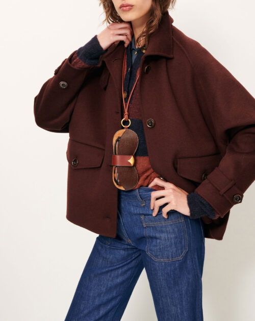 total look Manteau court en laine finition velours. 80% Laine, 20% Polyamide recyclé certifié GRS. Référence VALLEY NEVADO Espresso Sessùn