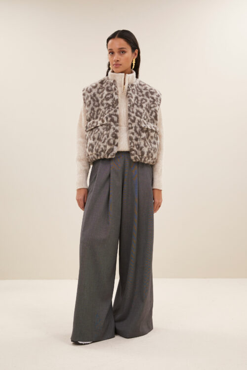 BY-BAR MAGGIE Veste sans Manches Leopard Print