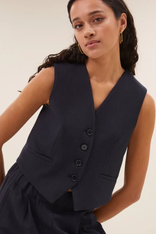 BY-BAR LYNN Gilet Costume Copper Stripe – Image 2