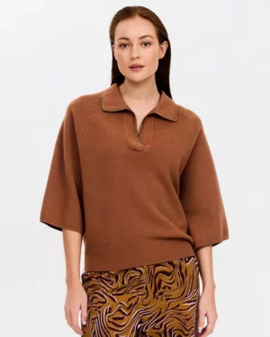 CKS POPPINS Pull Polo Brun