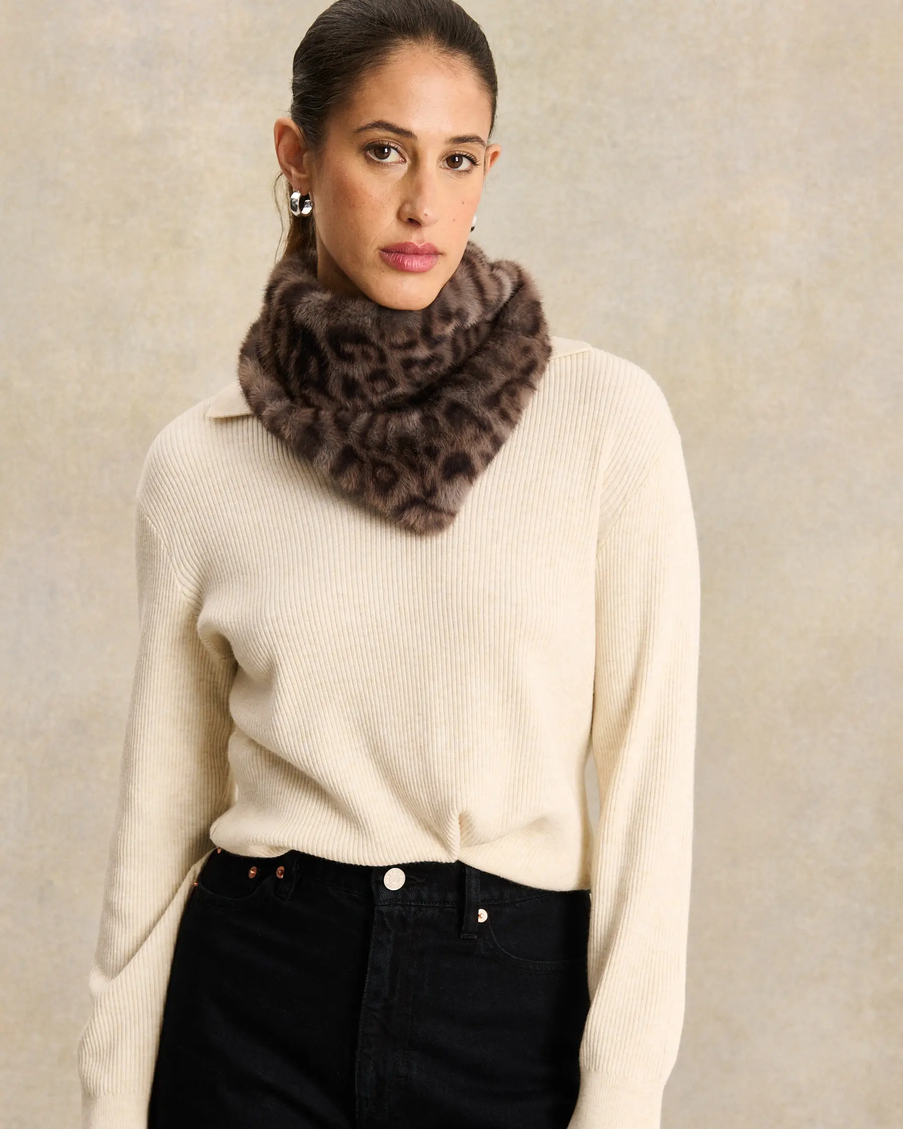 LABDIP ALEXIS MINK Bandana Fourrure Léopard Grey – Image 2