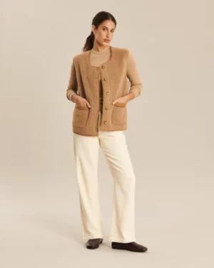 LABDIP BARNEY SHERPA Veste sans Manches Macchiato