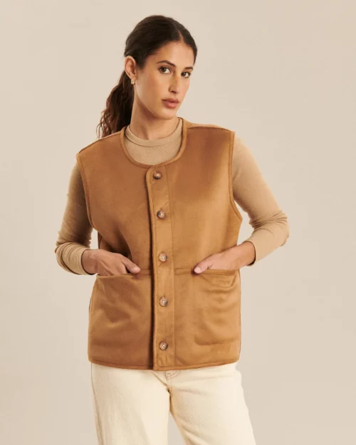 LABDIP BARNEY SHERPA Veste sans Manches Macchiato – Image 8