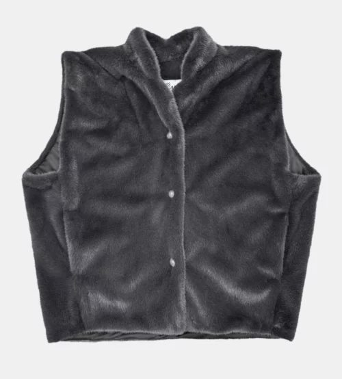 LABDIP BIANCA MINK Veste Fourrure sans Manches Carbone – Image 2