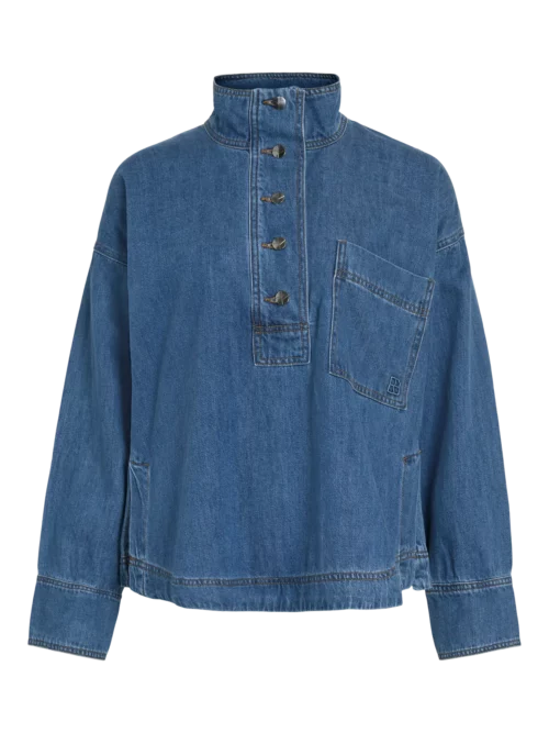 VILA ROUGE EDIT ROUFEATHER Chemise Denim Medium Blue Denim