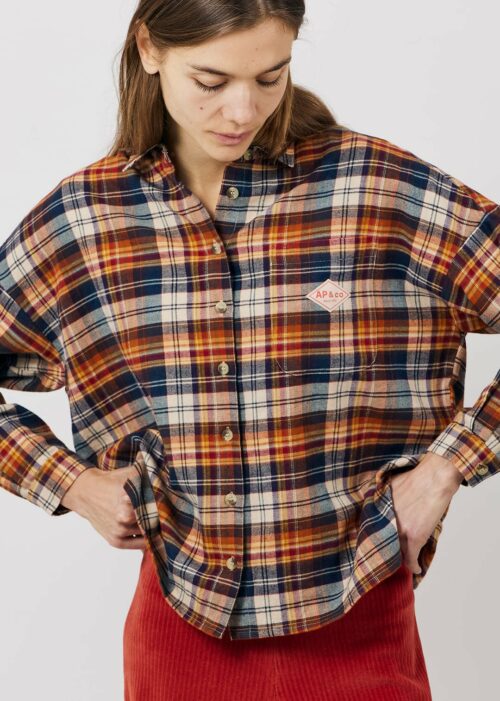 AP GRETA Blouse Ecossais Châtaigne 74