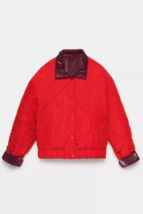 CKS COLDE Veste Courte Rouge et Bordeaux – Image 11