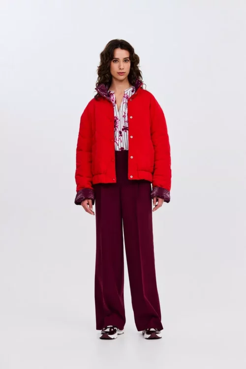 CKS COLDE Veste Courte Rouge et Bordeaux – Image 4
