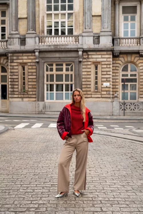 CKS COLDE Veste Courte Rouge et Bordeaux – Image 9