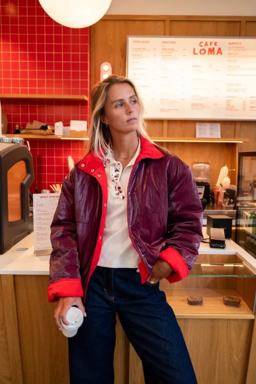 CKS COLDE Veste Courte Rouge et Bordeaux – Image 7