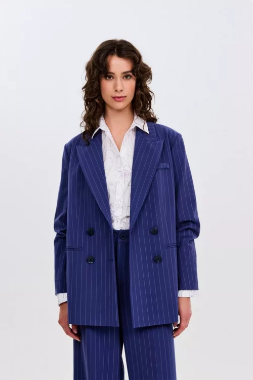CKS SELVIA Veste Blazer Rayures Bleu – Image 2