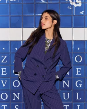CKS SELVIA Veste Blazer Rayures Bleu