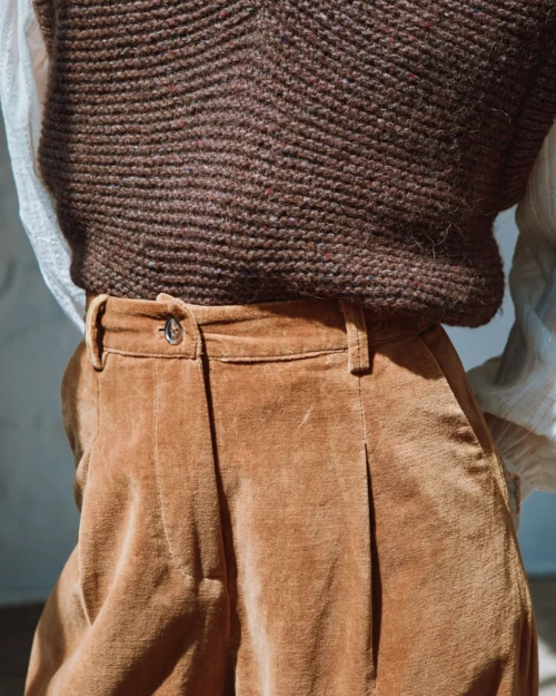 EMILE ET IDA CAROUB Pantalon Large Velours Bronze – Image 3