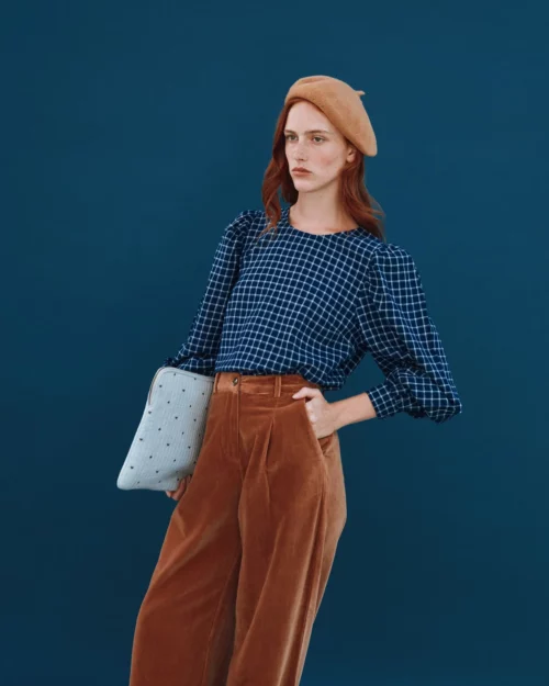 EMILE ET IDA CAROUB Pantalon Large Velours Pecan – Image 2